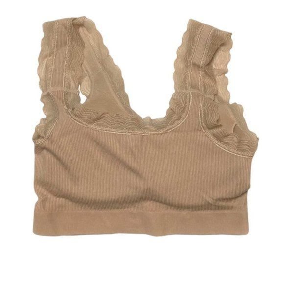 Rhonda Shear 2pk Forever Stretch Ahh Ribbed Knit Bra w/Lace Trim X LARGE - Picture 4 of 8